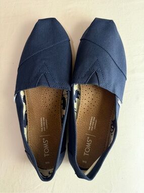 Toms Navy Canvas Slip-On Espadrilles